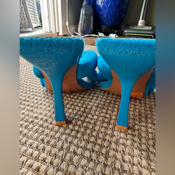 NWOB Pretty Little Thing Blue Terry Cloth Heels - Picture 6 of 11